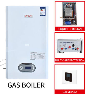Caldera de gas blanca de Shell Heating Bathing Dual Functions del estilo que encajona 24Kw montado en la pared
