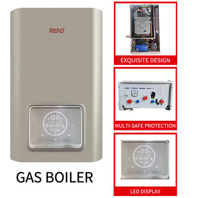 Caldera de gas blanca de Shell Heating Bathing Dual Functions del estilo que encajona 24Kw montado en la pared