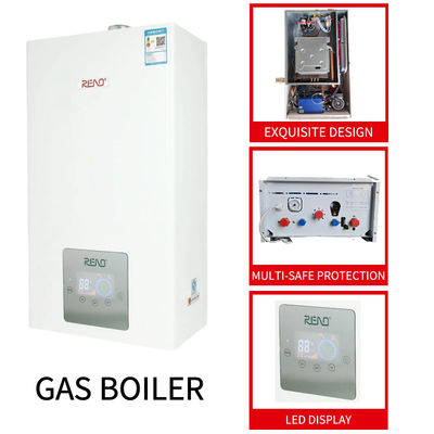 Caldera de gas blanca de Shell Heating Bathing Dual Functions del estilo que encajona 24Kw montado en la pared